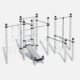 Calisthenics Active Motion Station mit Kletterseil, Ringen, Sit-up-Bank und vielseitigen Trainingsmodulen, perfekt für Outdoor-Fitness und urbane Sportanlagen.