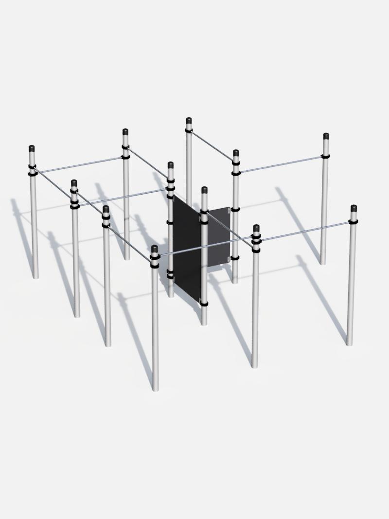 Parkour Training Station – Modularer Parcours für vielseitige Outdoor-Trainingsmöglichkeiten. Ideal für Balance, Geschicklichkeit und Kletterübungen.