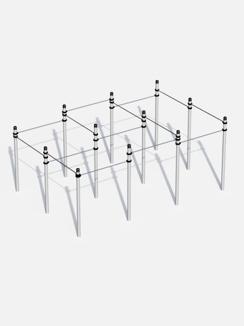 Parkour Station MEGA – Großformatige Trainingsanlage mit vielseitigen Elementen für anspruchsvolle Parkour- und Fitnessübungen. Perfekt für urbane Sportbereiche und öffentliche Fitnessparks.