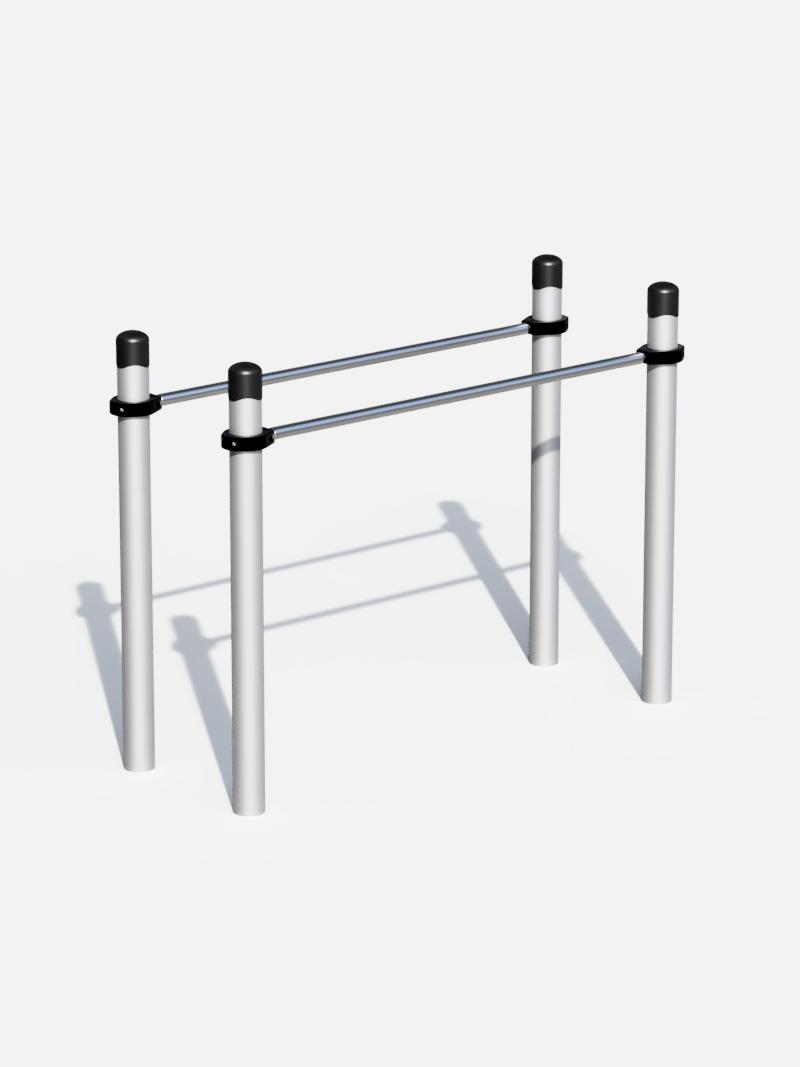 Standard-Parallelbarren von Kenguru Pro, ideal für Calisthenics- und Krafttraining im Freien. Perfekt für Parks, Sportplätze und Fitnessareale, um Übungen wie Dips und Stützübungen effektiv durchzuführen.