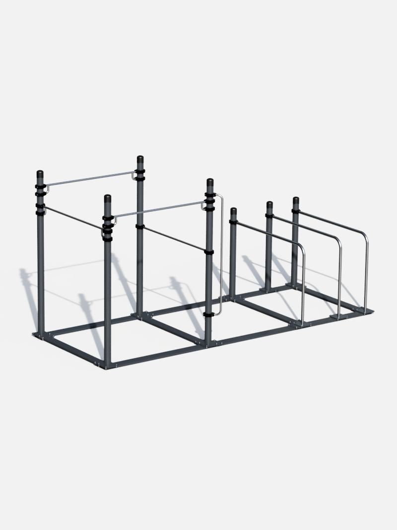 Calisthenics Station mit Reckstangen und Dip-Barren